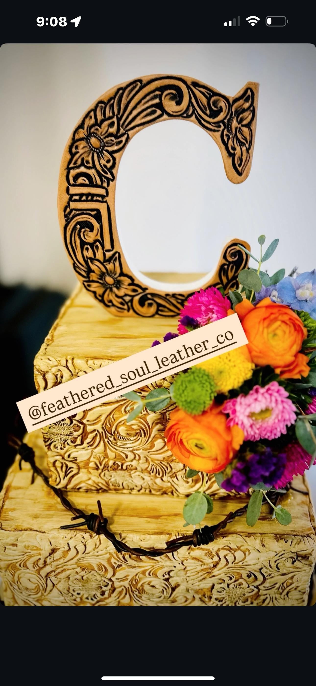 Custome Leather Cake Topper