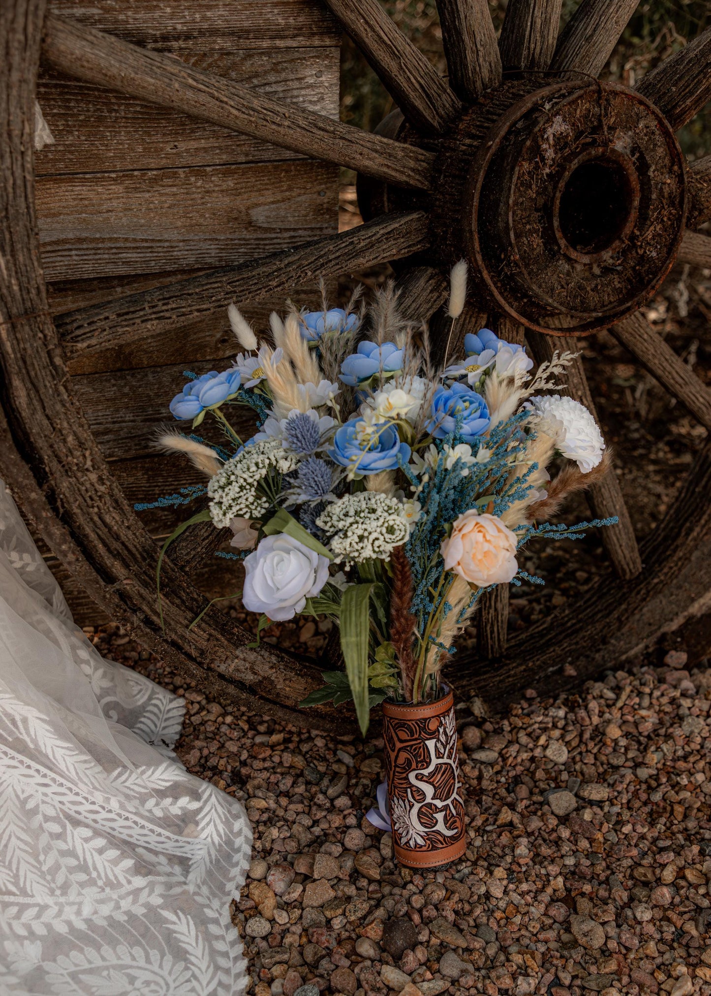 Custom Leather Wedding Boquet Wrap/Garter/Wedding Belt