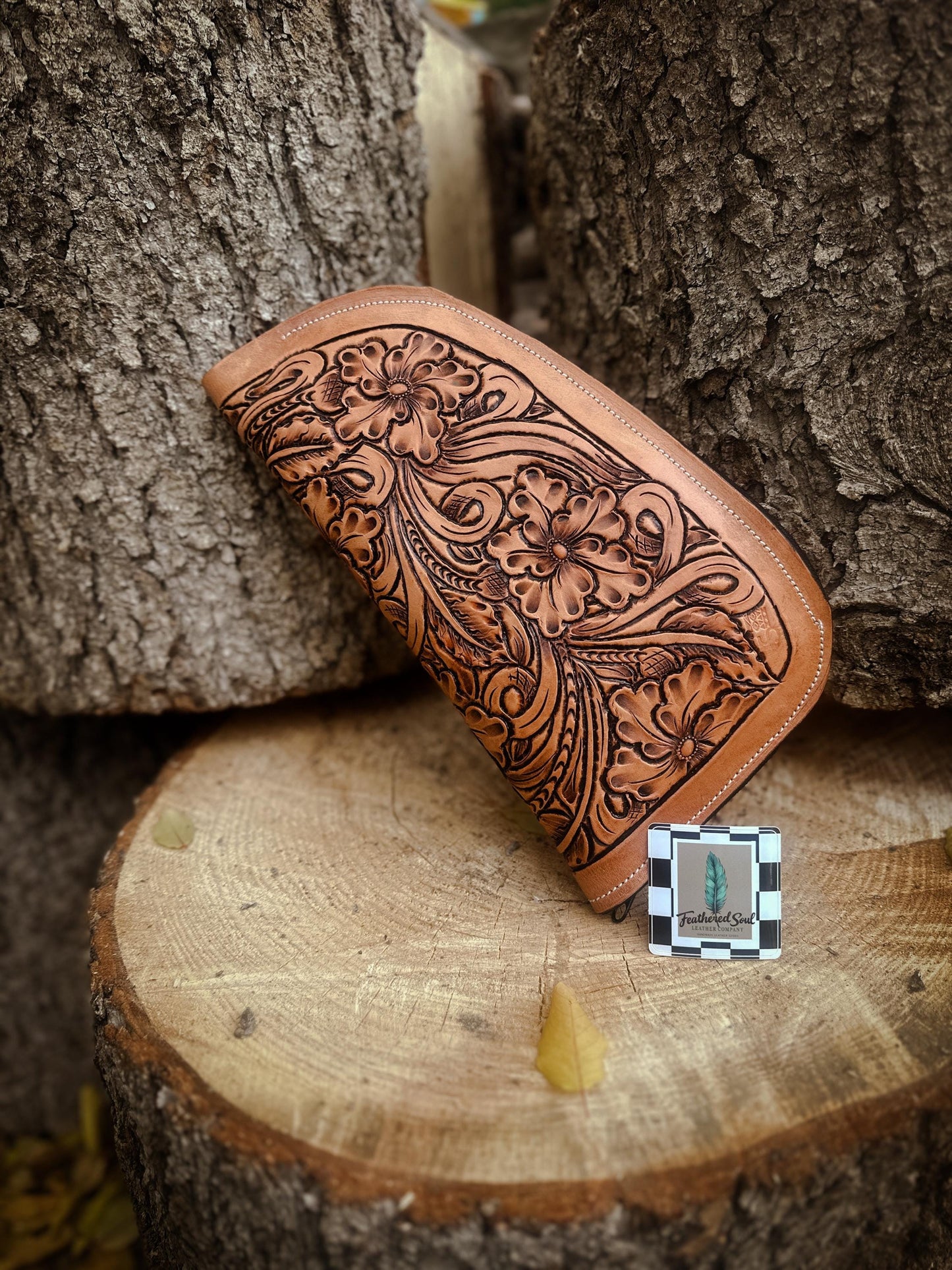 Leather Tooled Floral Soft Pistol Case