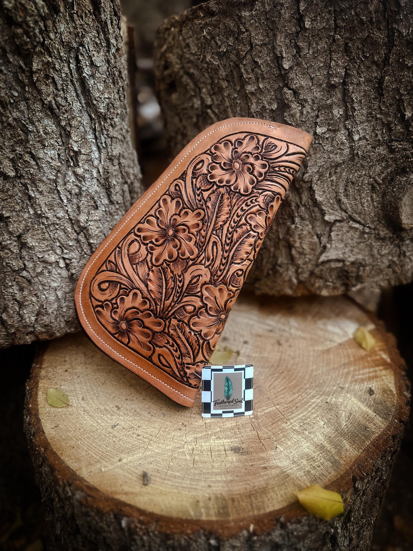 Leather Tooled Floral Soft Pistol Case